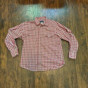 Vtg Wrangler Mens XL Western Red‎ Plaid Long Sleeve Shirt Pearl Snap Buttons
